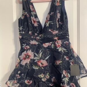 Lulu's Navy Floral Dress
